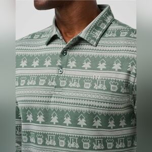 Travis Mathew Record Time Long Sleeve Holiday Golf Polo - Christmas - NWT